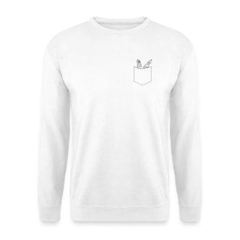 Mechaniker Brusttasche - Unisex Pullover - Weiß - Vorne