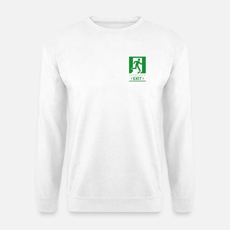 Emergency Exit Basic Green - Unisex Sweatshirt - white