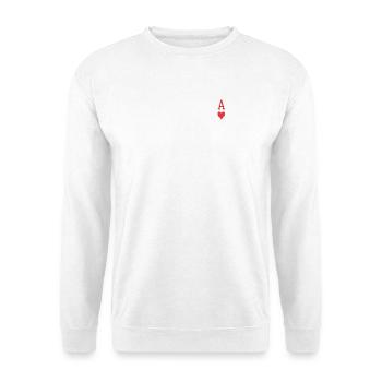 As de Cœur Rouge sur Fond Noir - Sweat-shirt Unisexe - blanc - Devant