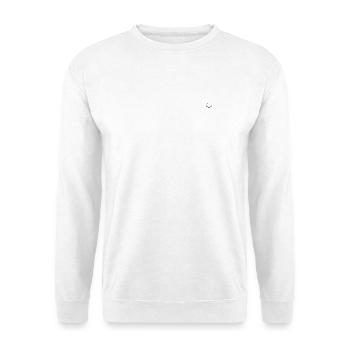 Kleines Lächeln - Unisex Pullover - Weiß - Vorne - Alina (178cm) & Michal (187cm)