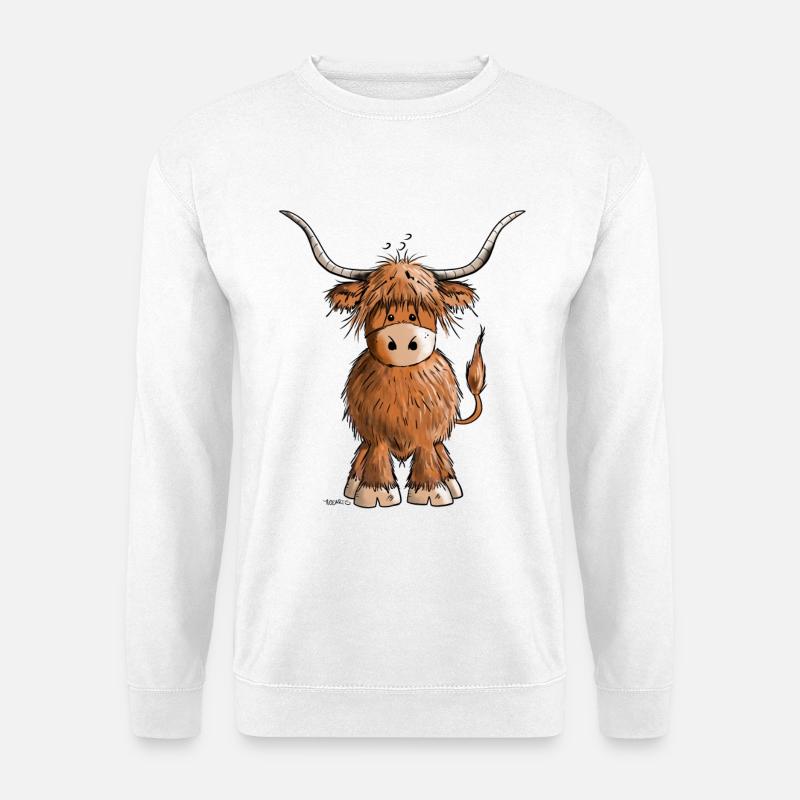 Schottisches Hochlandrind - Unisex Pullover - Weiß