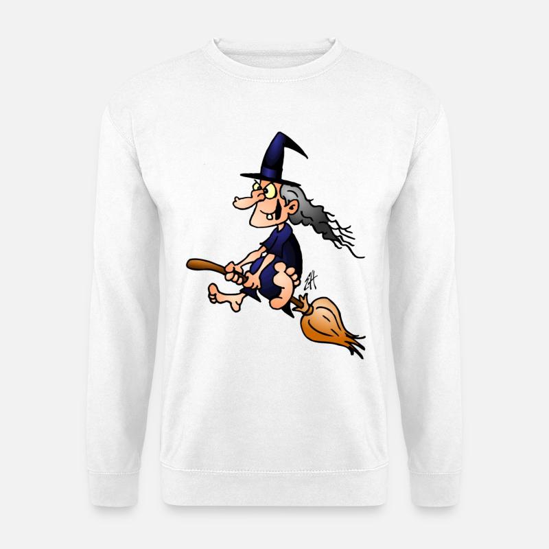 Witch on a broom - Unisex Sweatshirt - white