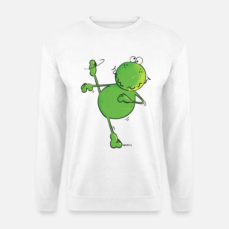 Dancing Frosch - Frösche - Sport - Unisex Pullover - Weiß