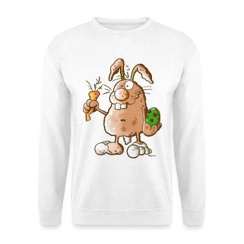 Flotter Osterhase - Unisex Pullover - Weiß - Vorne