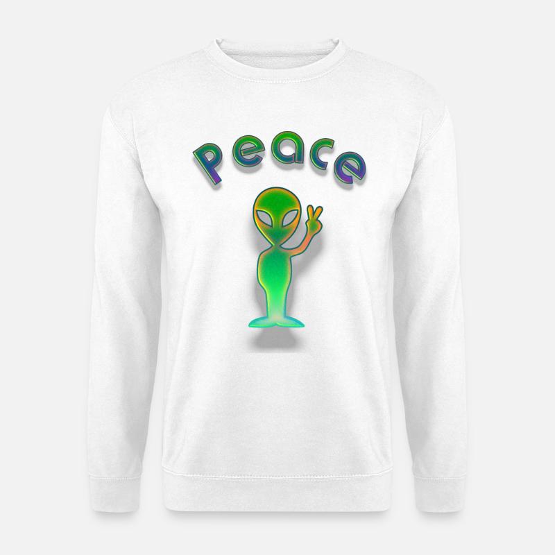 Peace Alien - Unisex Pullover - Weiß