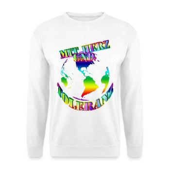 avec cœur et tolérance Monde - Sweat-shirt Unisexe - blanc - Devant