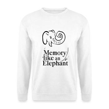 La mémoire comme un éléphant - Sweat-shirt Unisexe - blanc - Devant