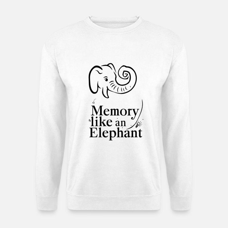 Memory Like an Elephant - Unisex Pullover - Weiß
