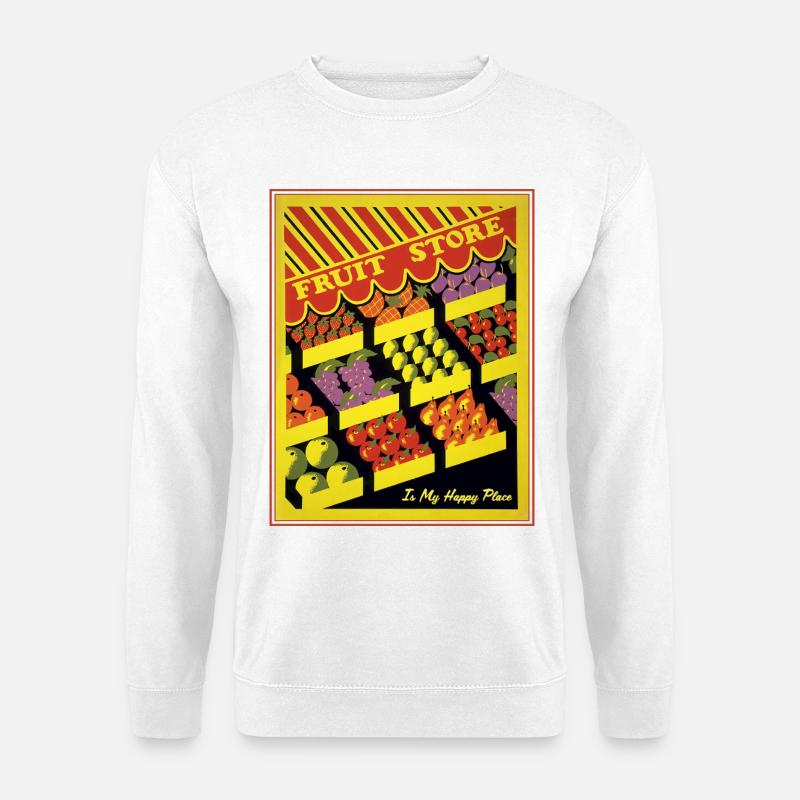 Obstladen Retro Markt Vibes - Unisex Pullover - Weiß
