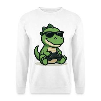 Dino Gamer - Unisex Pullover - Weiß - Vorne