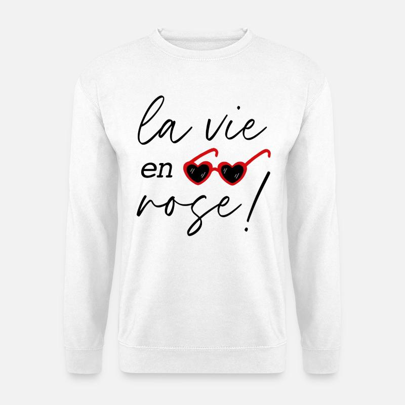 "La vie en rose" - Unisex Pullover - Weiß