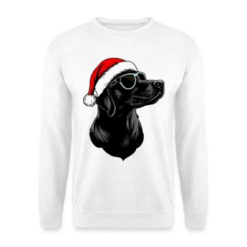 Chiens Noël / Père Noël Chien - Sweat-shirt Unisexe - blanc - Devant