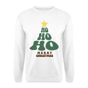 Merry Christmas Ho Ho Ho Weihnachtsbaum - Unisex Pullover - Weiß - Vorne