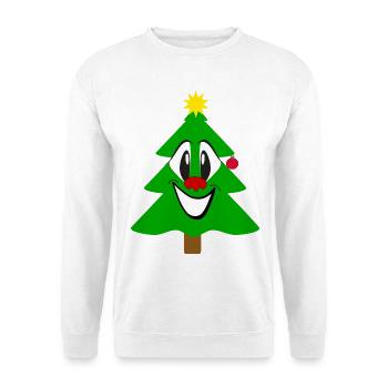 Laughing Christmas Tree Cartoon - Unisex Sweatshirt - white - Front