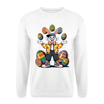 Colorful Easter bunny with egg wreath - Unisex Sweatshirt - white - Front