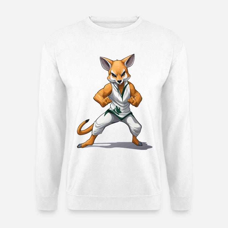 Fox fighter in kung fu - Unisex Sweatshirt - white