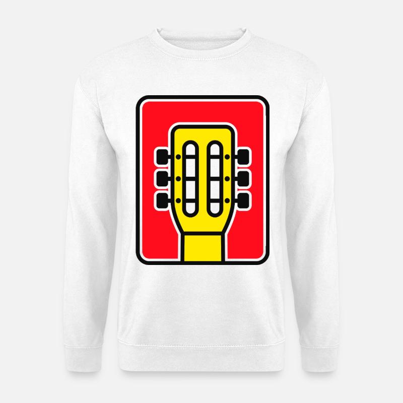 Gitarrenkopf-Emblem - Unisex Pullover - Weiß
