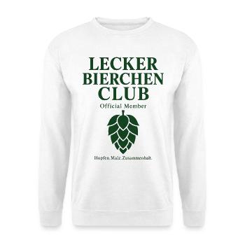 Lecker Bierchen Club – Offizielles Mitglied - Unisex Pullover - Weiß - Vorne - Alina (178cm) & Michal (187cm)