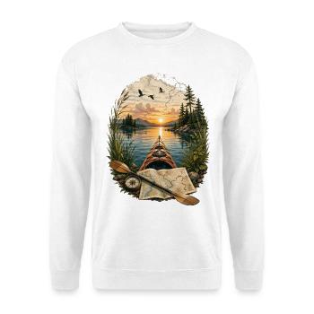Aventure en kayak au coucher du soleil - Sweat-shirt Unisexe - blanc - Devant