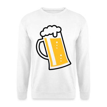 Maßkrug (Bier / Bierseidel / Bierglas / R /\/ 2C)  - Unisex Pullover - Weiß - Vorne
