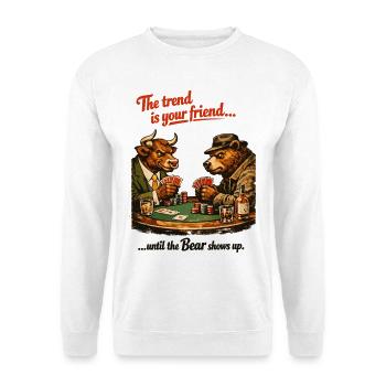 Poker Taureau & Ours : La Tendance est Votre Amie - Sweat-shirt Unisexe - blanc - Devant
