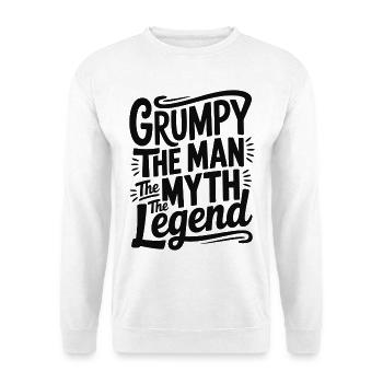 Grumpy der Mann, der Mythos, die Legende - Unisex Pullover - Weiß - Vorne - Alina (178cm) & Michal (187cm)