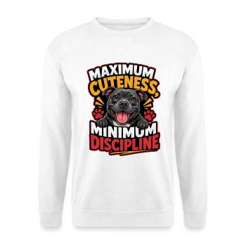 Maximale Süße, minimale Disziplin - Unisex Pullover - Weiß - Vorne - Alina (178cm) & Michal (187cm)