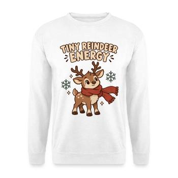 Tiny Reindeer Energy - Unisex Pullover - Weiß - Vorne - Alina (178cm) & Michal (187cm)