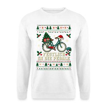 Festlich in die Pedale - Unisex Pullover - Weiß - Vorne - Alina (178cm) & Michal (187cm)