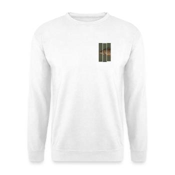 Karpfen – Moderne Fischillustration für Angler - Unisex Pullover - Weiß - Vorne - Alina (178cm) & Michal (187cm)