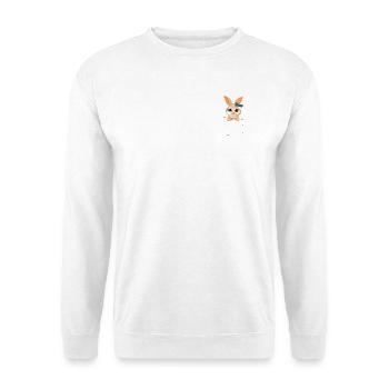 Süßer Hase in der Tasche – Cute Illustration - Unisex Pullover - Weiß - Vorne