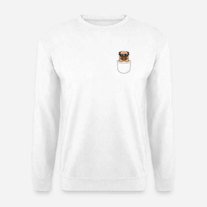 Pug Pocket Sonnenbrille - Unisex Pullover - Weiß