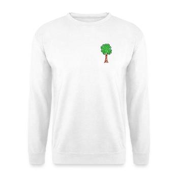 Wachsmalwaldbaum - Unisex Pullover - Weiß - Vorne - Alina (178cm) & Michal (187cm)