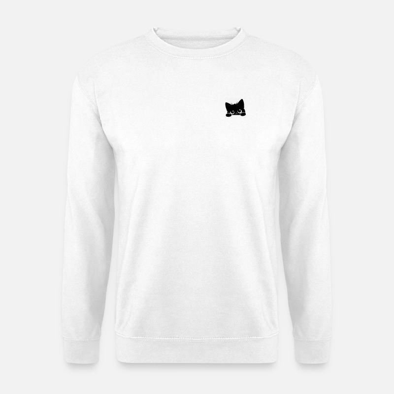 Schwarze Katze - Unisex Pullover - Weiß