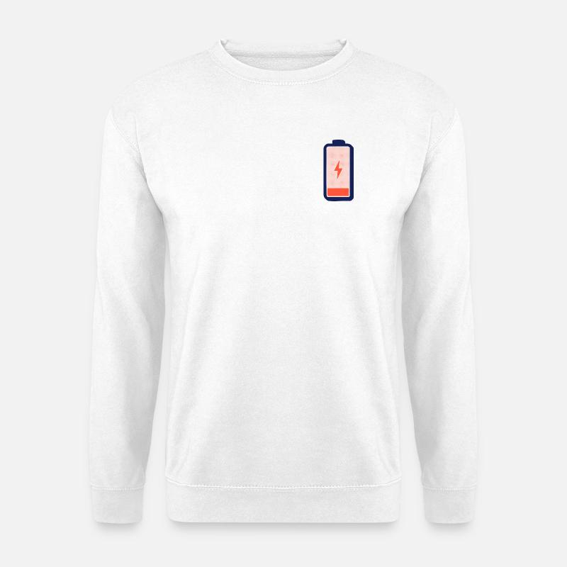 Akku leer – Lade mich auf! - Unisex Pullover - Weiß
