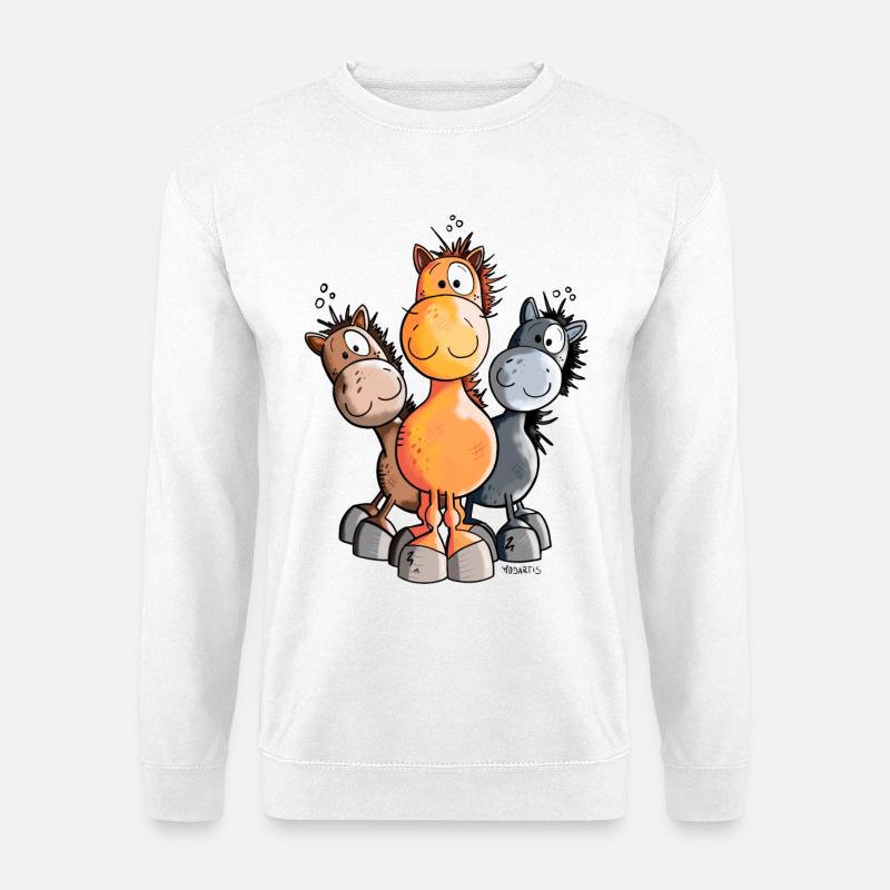 Süßes Pferde Trio - Unisex Pullover - Weiß