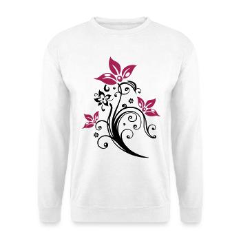 Flowers with filigree floral ornament. Feminine. - Unisex Sweatshirt - white - Front