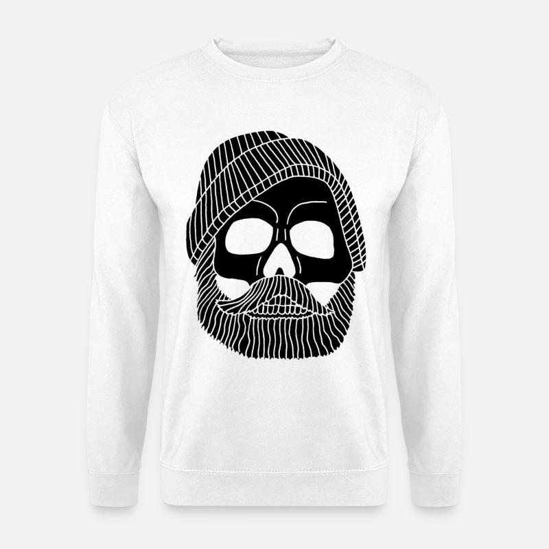 Schädel eines schwarzen Fischers - Unisex Pullover - Weiß