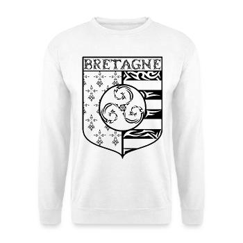 Bretagne Blason Gwenn Ha Du Tribal Triskèle - Sweat-shirt Unisexe - blanc - Devant