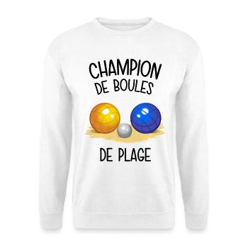 Champion de boules de plage - Sweat-shirt Unisexe - blanc - Devant