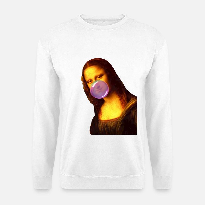 Mona Lisa Kaugummi Bubble - Unisex Pullover - Weiß