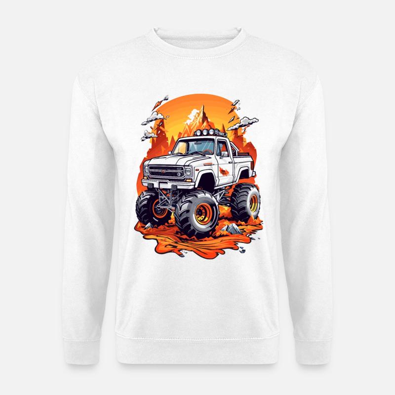 Monstertruck Renn - Unisex Pullover - Weiß