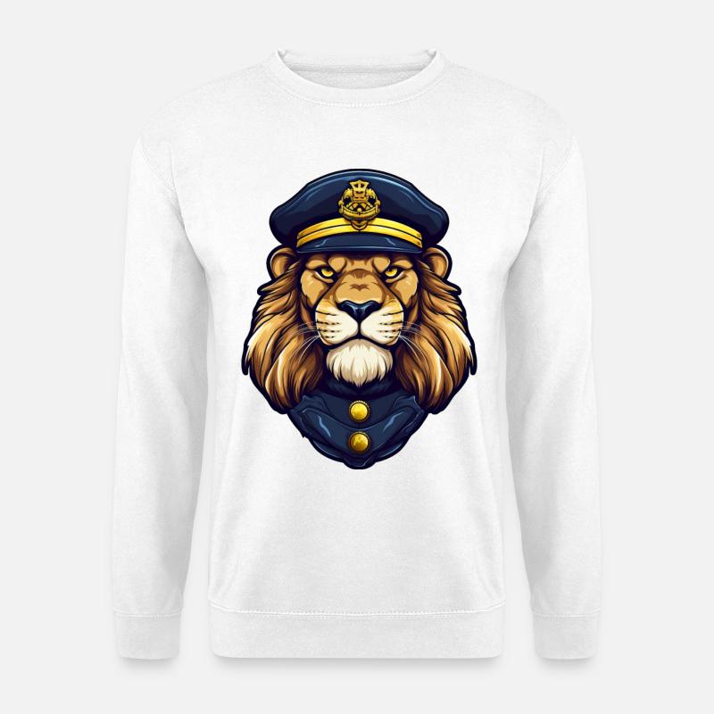 Löwen Polizistin - Unisex Pullover - Weiß