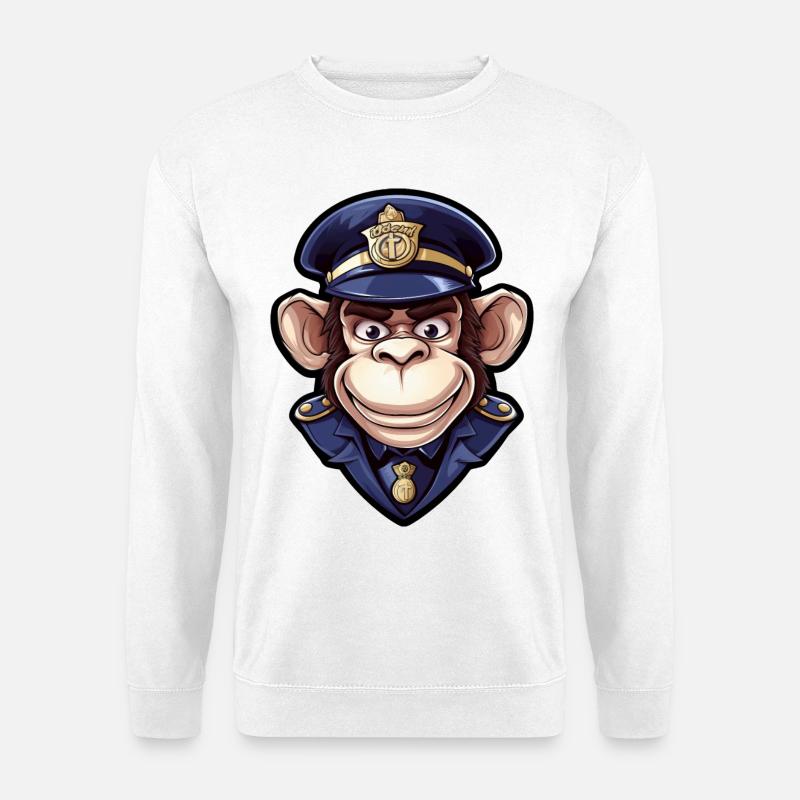 Affen Polizistin - Unisex Pullover - Weiß