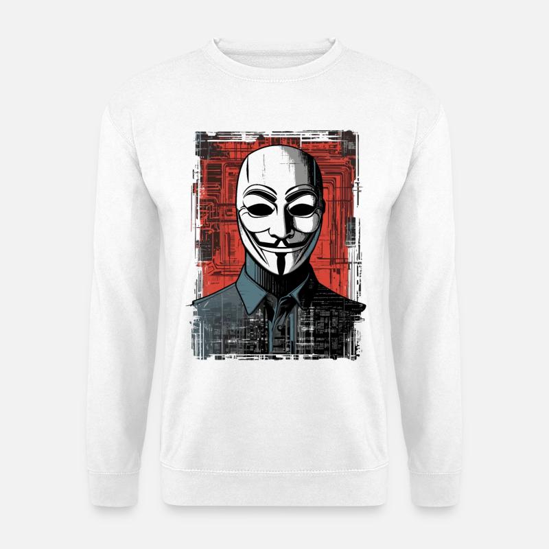 Anonymous Maske - Unisex Pullover - Weiß
