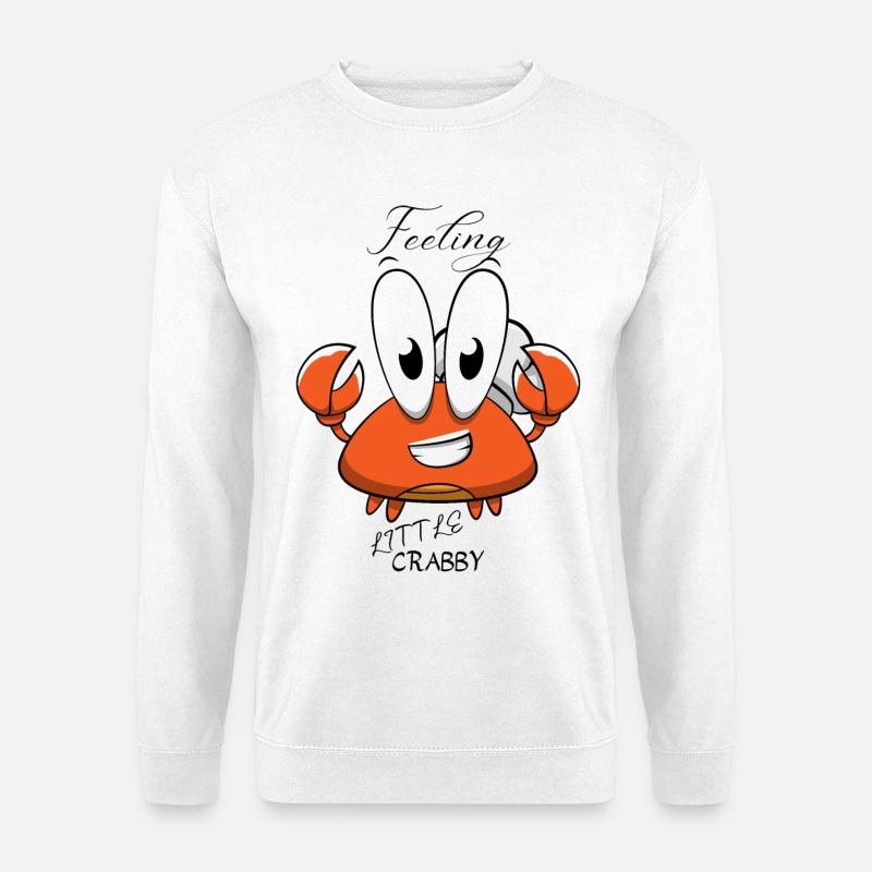 Verspieltes Cartoon-Krabben-Design für Kinderbekleidung - Unisex Pullover - Weiß