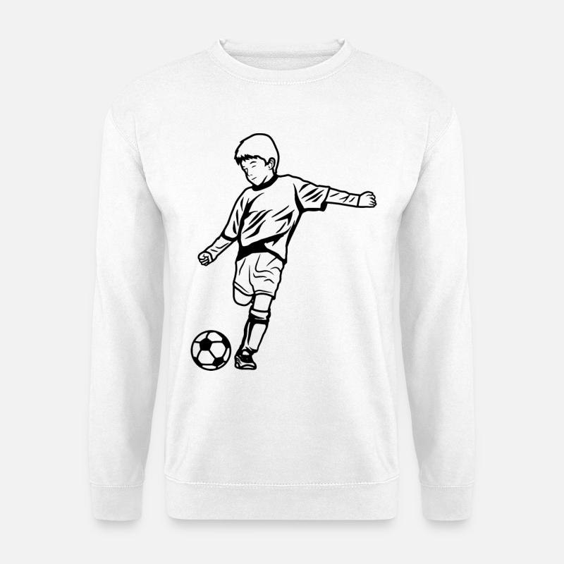Fußballjunge Skizze - Unisex Pullover - Weiß