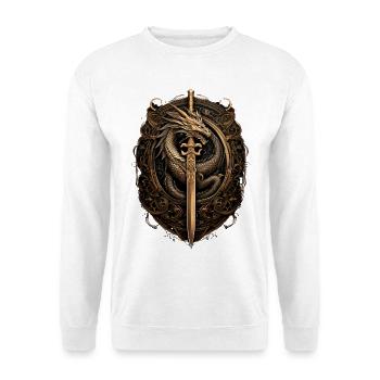 Drachenritter Schwert-Siegel - Unisex Pullover - Weiß - Vorne