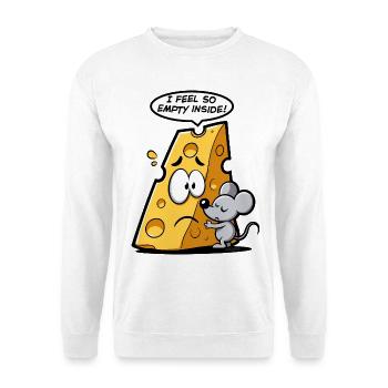Käse in der Existenzkrise 🧀🐭 - Unisex Pullover - Weiß - Vorne