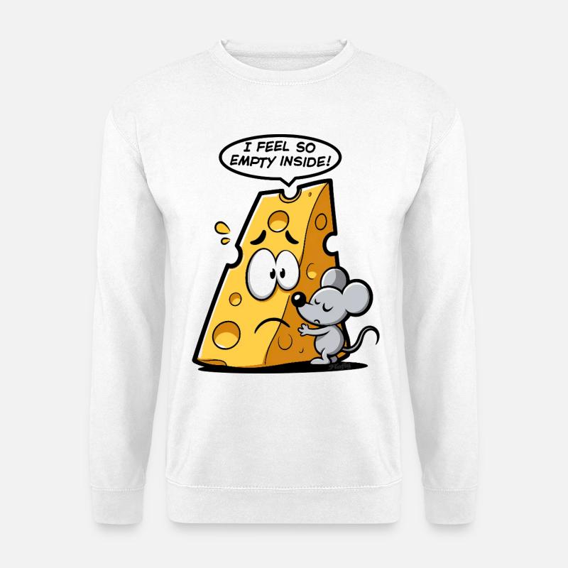 Cheese in existential crisis 🧀🐭 - Unisex Sweatshirt - white